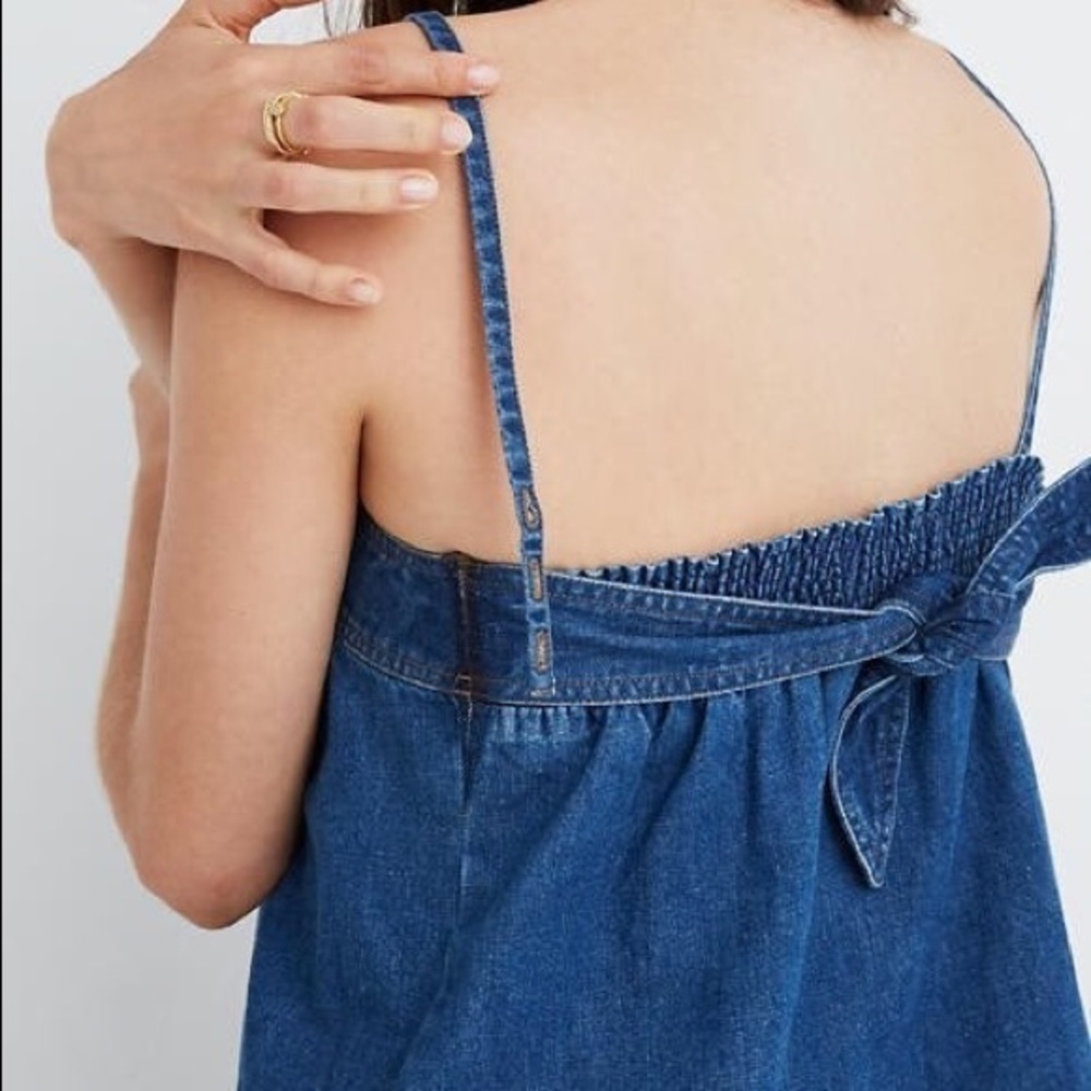 Madewell Denim Tie Back Top